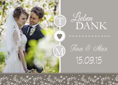 Danksagungskarte Hochzeit, "Verliebt"
