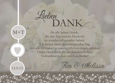Danksagungskarte Hochzeit, "Verliebt"