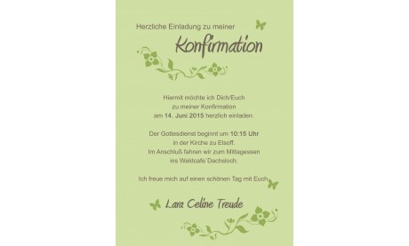 Einladung Konfirmation grün