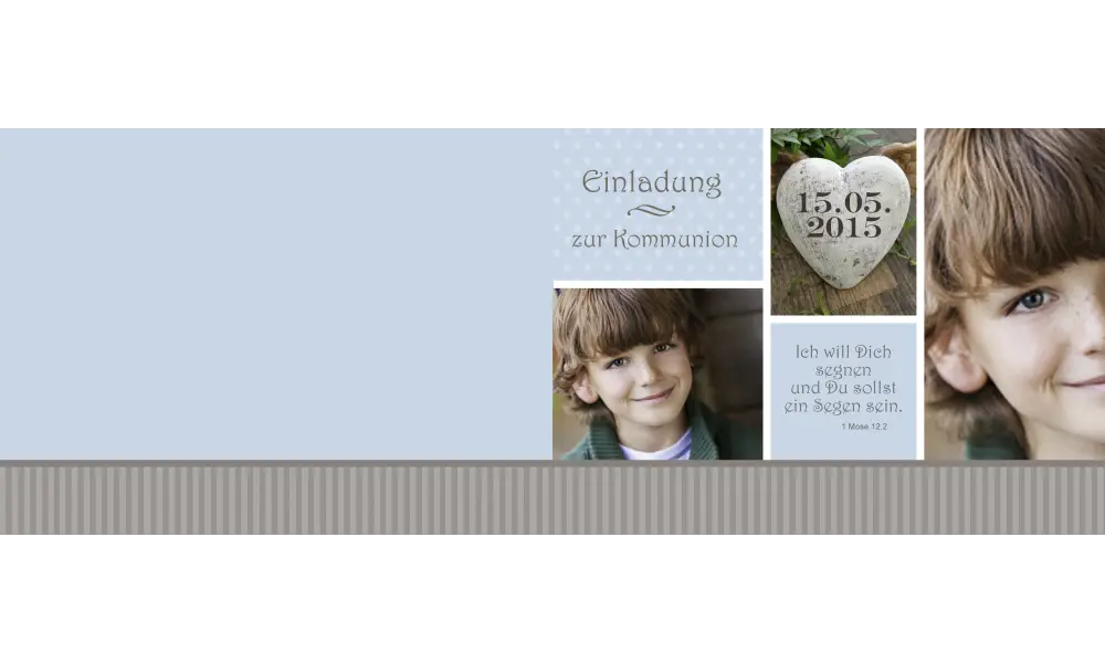 Einladung Kommunion / Konfirmation, Klappkarte, 4-seitig A6