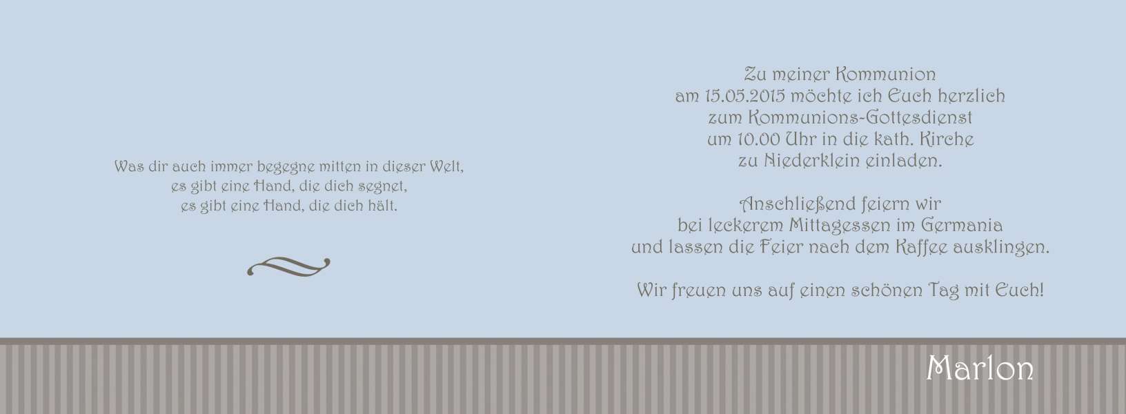 Einladung Kommunion / Konfirmation, Klappkarte, 4-seitig A6