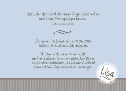 Einladung Zur Konfirmation Din A6 Braun Hellblau