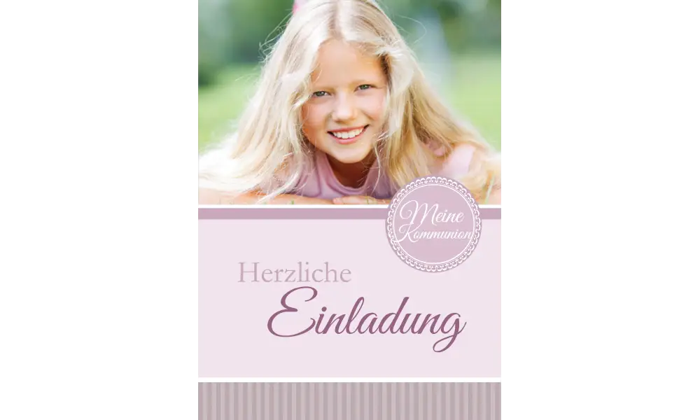 Einladung zur Konfirmation, DIN A6 braun hellblau
