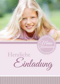 Einladung zur Konfirmation, DIN A6 braun hellblau