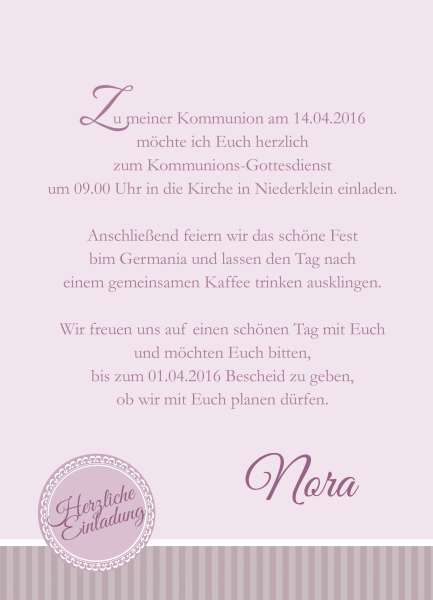Einladung zur Konfirmation, DIN A6 braun hellblau