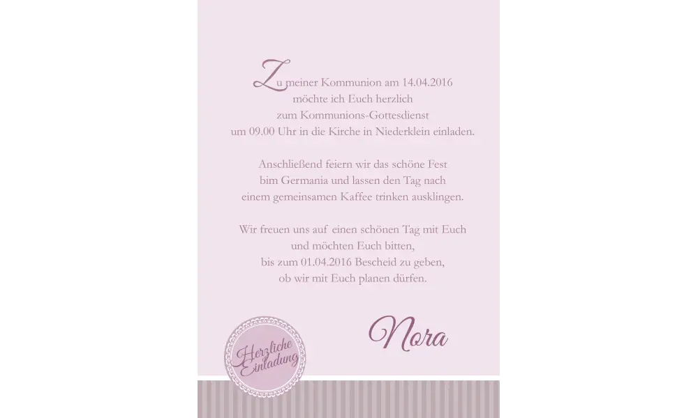 Einladung zur Konfirmation, DIN A6 braun hellblau