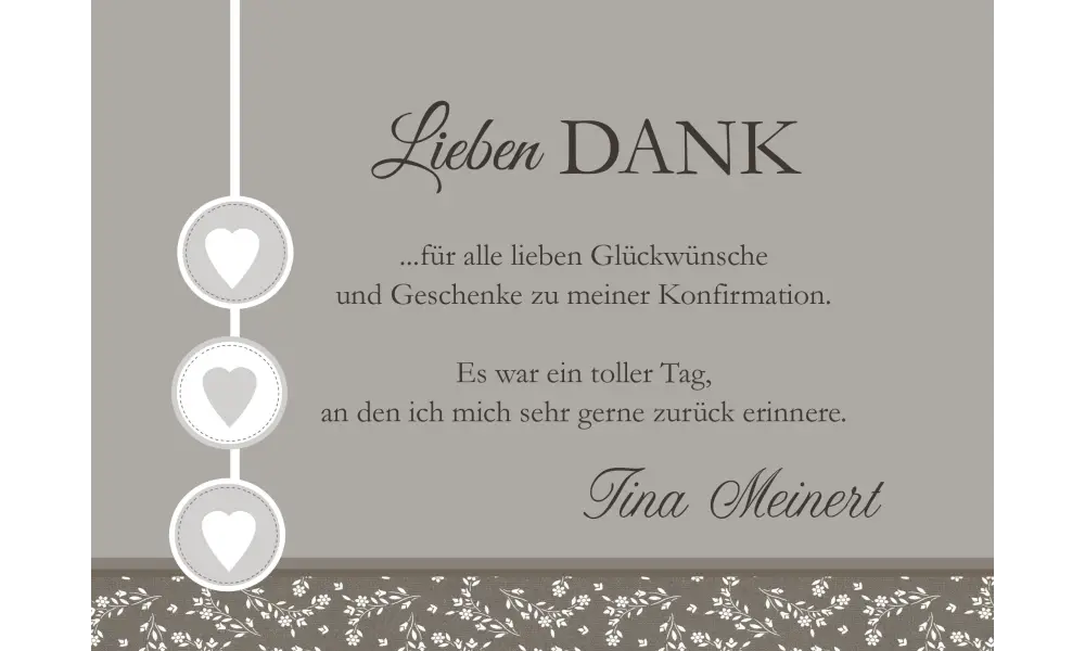 Einladungskarte Konfirmation "Vintage", taupe