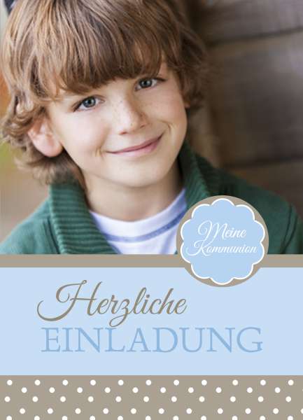 Einladung Kommunion mit Foto "lässig schick"
