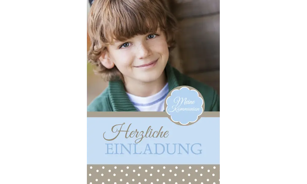 Einladung Kommunion mit Foto "lässig schick"