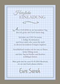 Einladungskarte Kommunion Konfiramtion "Karo"