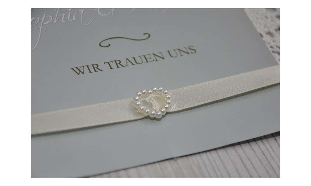 Einladungskarte Hochzeit "Nur Du" mit edler Strass Schnalle