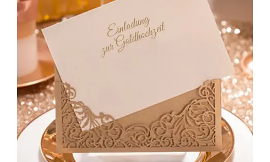 Einladungskarte zur Goldhochzeit