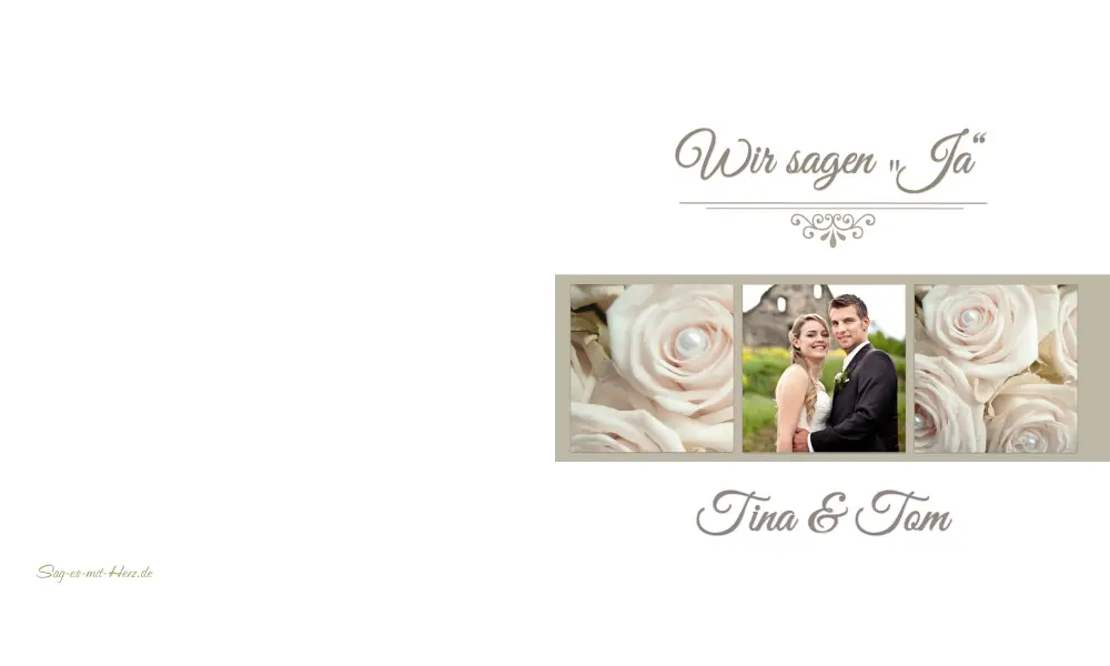 Einladungskarte Hochzeit, moderner Vintage Stil