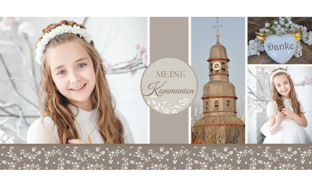 Danksagungskarte Kommunion Konfirmation "Rosa Blümchen"