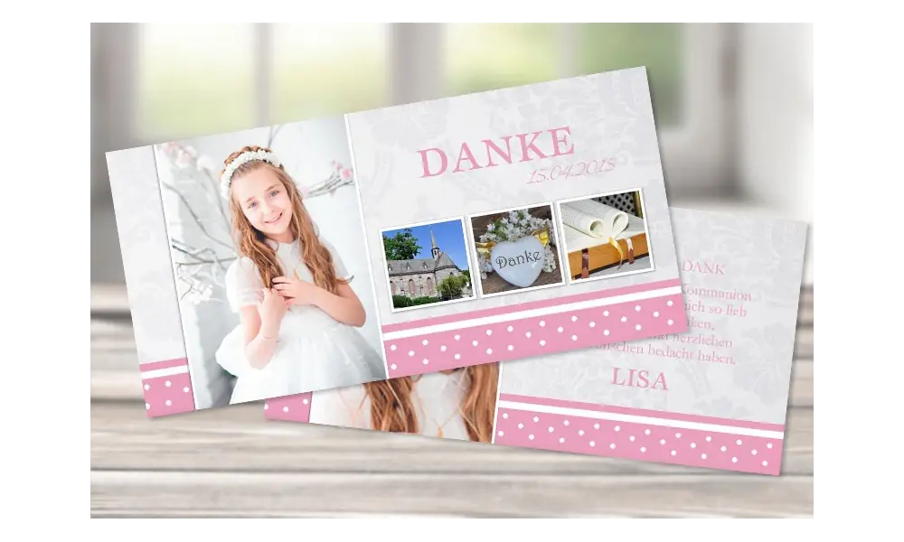 Danksagungskarte Konfirmation Kommunion, "Prinzessin"