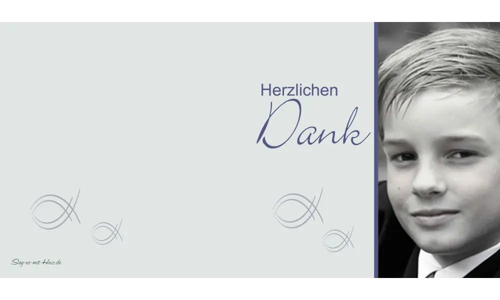 Danksagungskarte Kommunion / Konfirmation "Fisch"