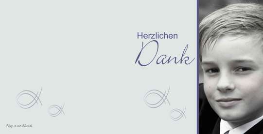Danksagungskarte Kommunion / Konfirmation "Fisch"