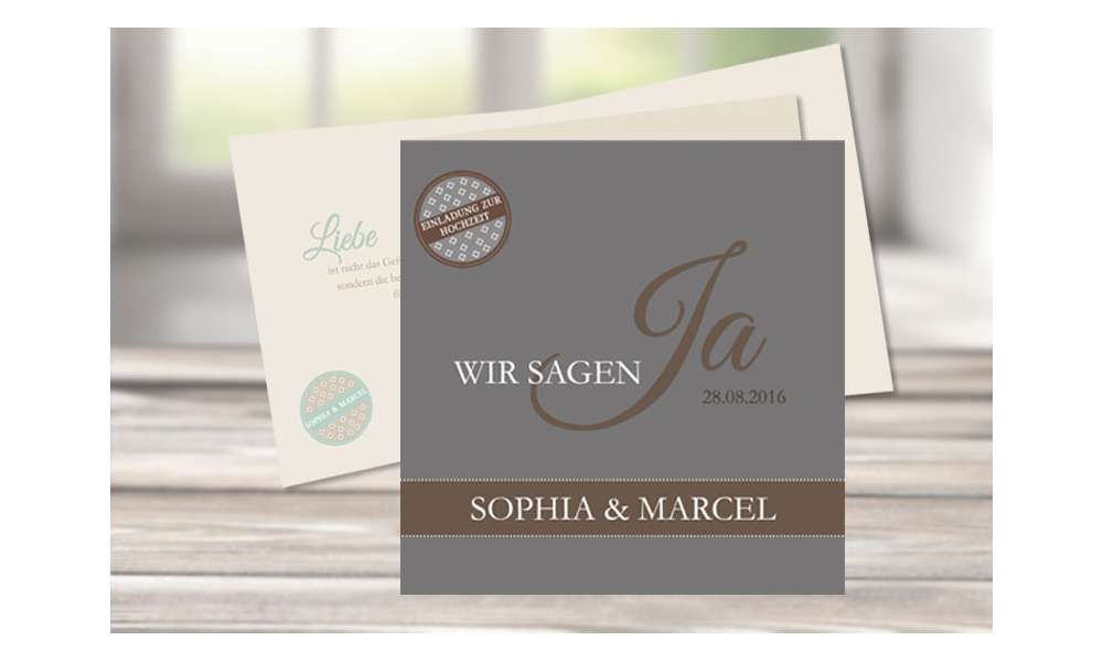 Einladungskarte Hochzeit, moderne Pastellfarben "mint"