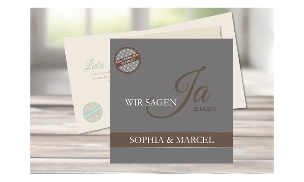 Einladungskarte Hochzeit, moderne Pastellfarben "mint"
