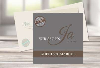Einladungskarte Hochzeit, moderne Pastellfarben "mint"