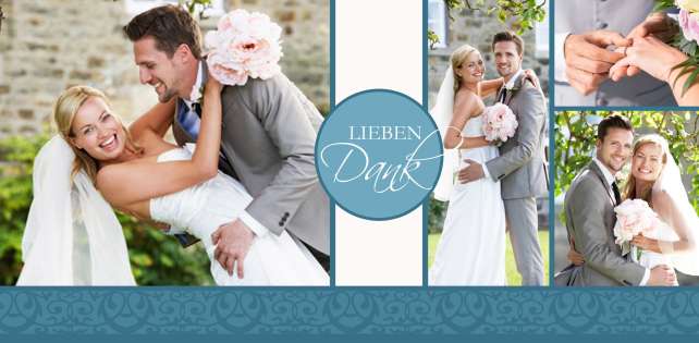 Danksagungskarte Hochzeit "Lieben Dank" taupe