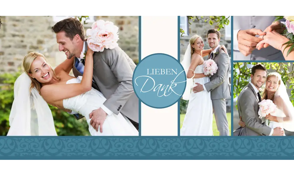 Danksagungskarte Hochzeit "Lieben Dank" taupe