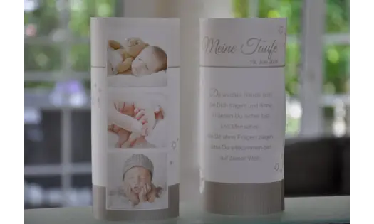 Windlicht / Transparentlicht als Menükarte, Speisekarte zur Hochzeit