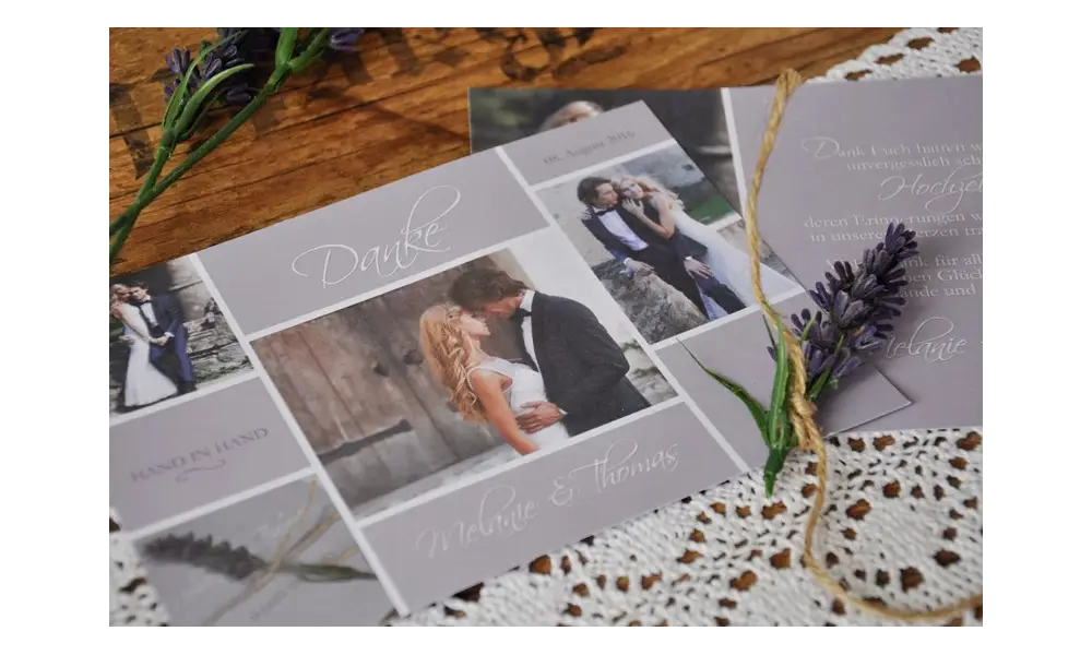 Danksagungskarte, Karte Hochzeit, romantisch