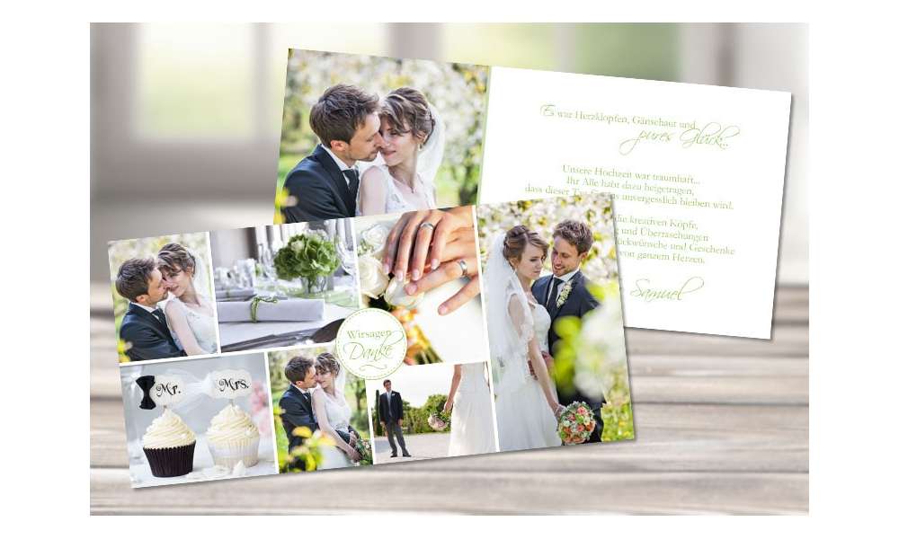 Danksagungskarte Hochzeit "Herzliches Dankeschön"
