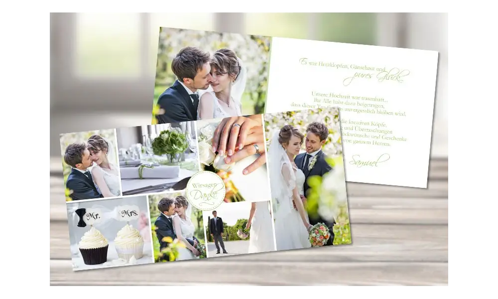 Danksagungskarte Hochzeit "Herzliches Dankeschön"