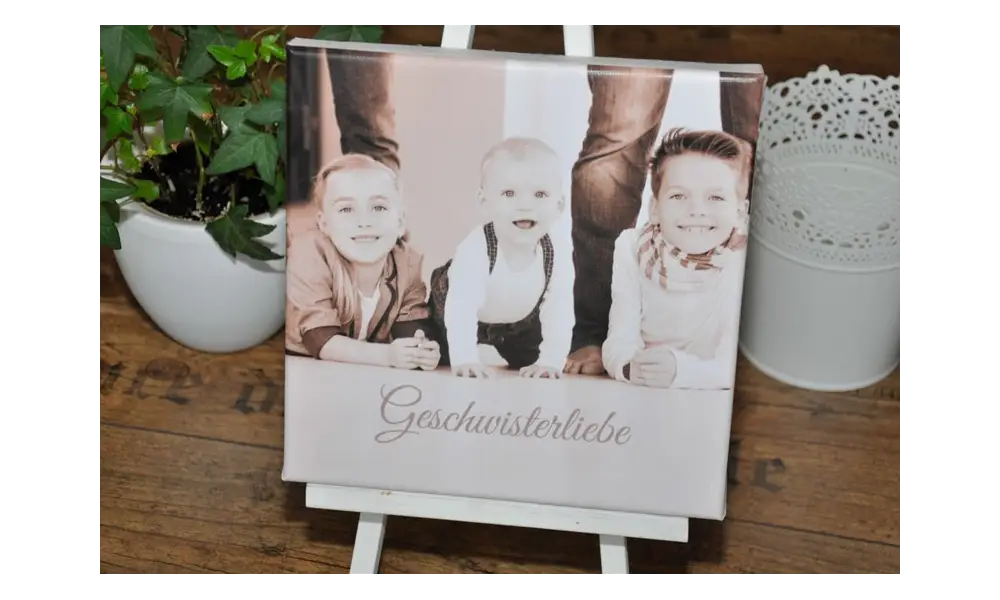 Wandbild mit Geburtsdaten & Foto, Leinwand personalisiert