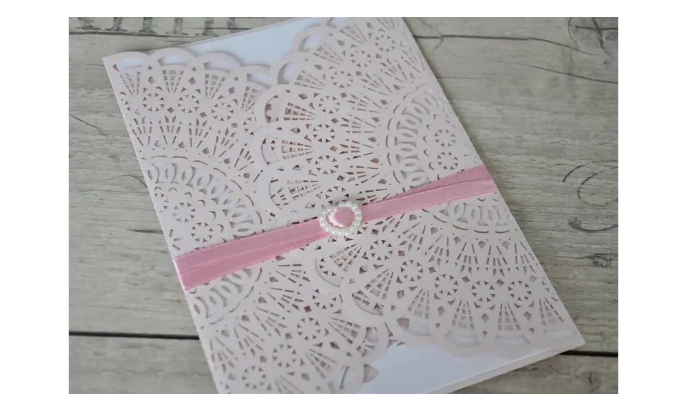 Hochzeitseinladungen Vintage "Mädchentraum in rosa"