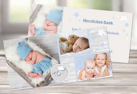 Baby Dankeskarten "Zaubersterne"