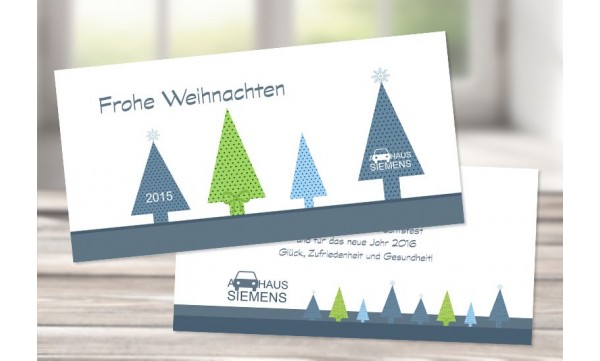Firmen Weihnachtskarte mit Logo geschäftlich für Firmen Weihnachtsgruß modern
