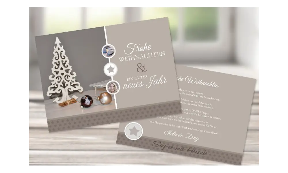 Weihnachtskarte Firmen "Vintage Look"