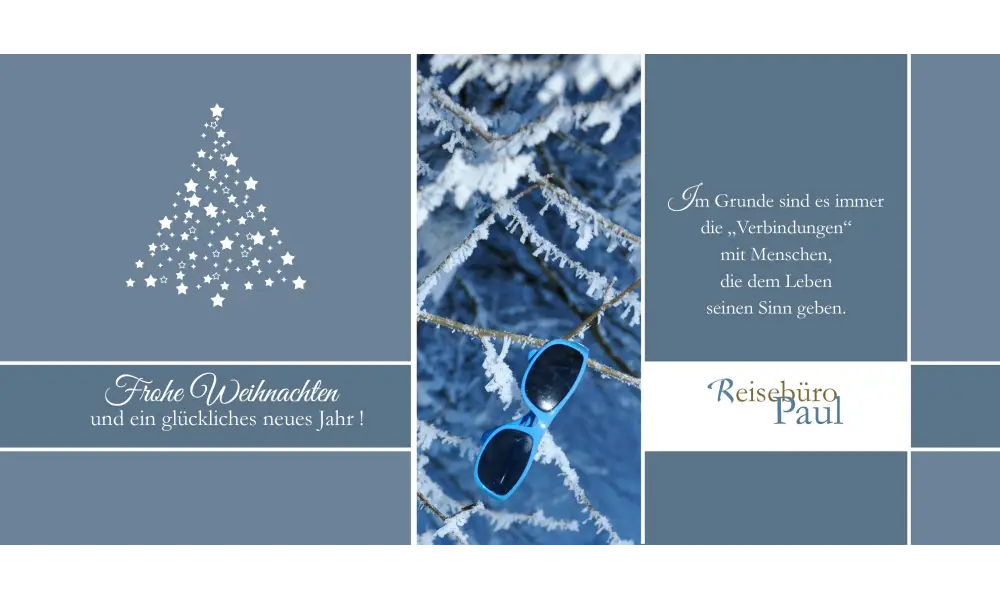Firmen Weihnachtskarte "Funkelnder Stern" mit Logo