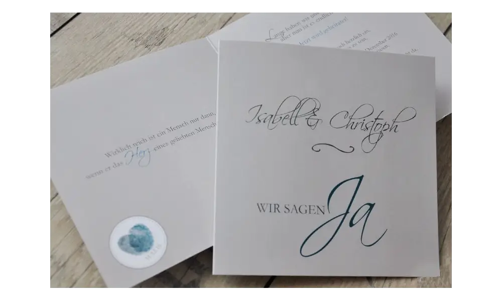 Einladungskarte Hochzeit "für immer", Klappkarte Quadrat, braun