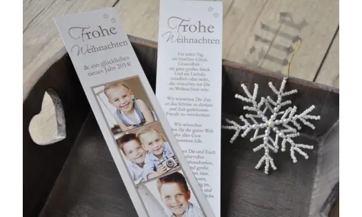 Lesezeichen Weihnachten, 5x20 cm, braun