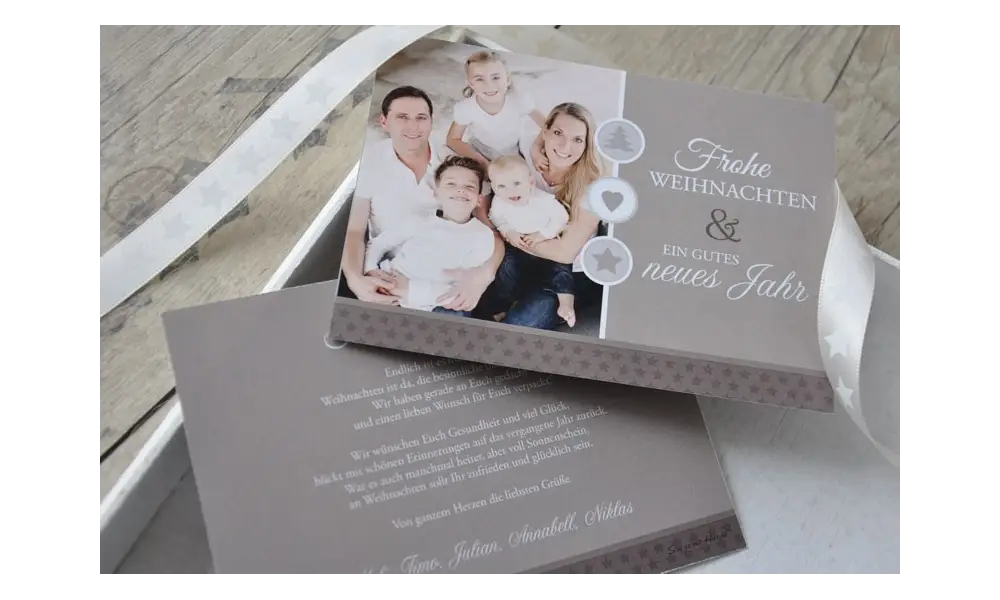 Weihnachtskarten mit Foto "Vintage Look"
