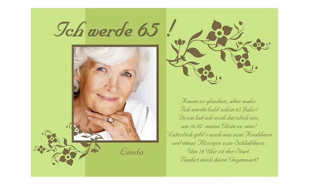 Einladung Geburtstag "Linda", Fotokarte 10x15 cm, grün