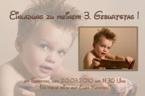 Einladung Kindergeburtstag "Julian", Fotokarte 10x15 cm