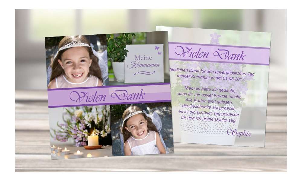 Danksagung Kommunion Konfirmation, viele Fotos,