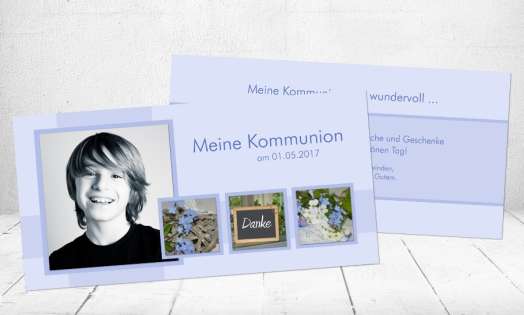 Danksagungskarte Konfirmation Kommunion Danksagung DIN Lang "Melanie"