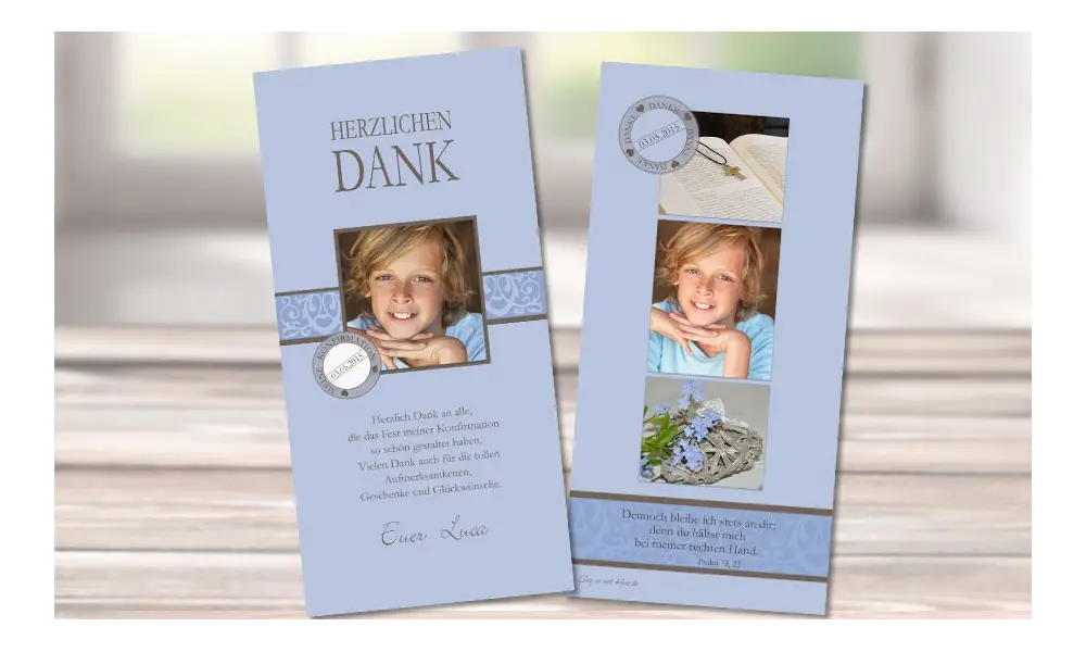 Danksagungskarte Konfirmation Kommunion, flieder