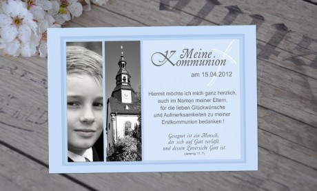 Danksagung Kommunion / Konfirmation, Fotokarte 10x15 cm, rosa