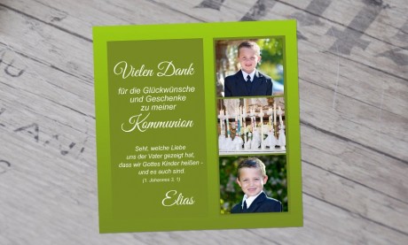Danksagung Kommunion / Konfirmation, Fotokarte quadratisch