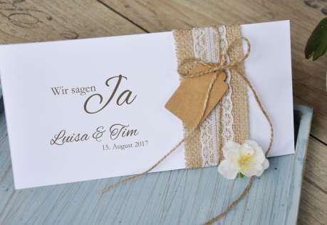 Einladungskaten Hochzeit Vintage "Lavendel"