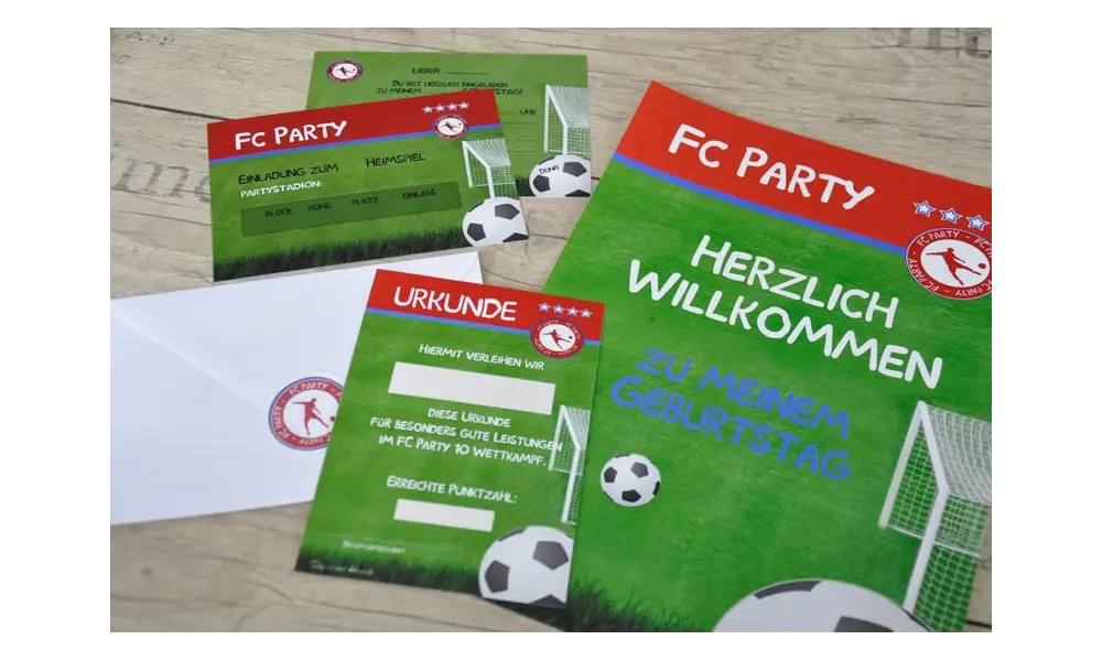 Einladungskarten Kindergeburtstag Fußball