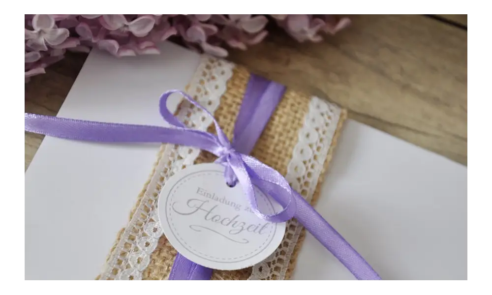 Einladungskaten Hochzeit Vintage "Lavendel"