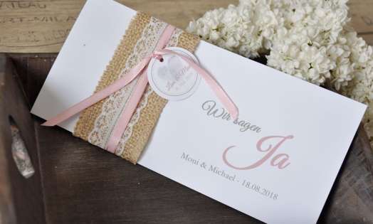 Einladungskaten Hochzeit Vintage "Lavendel"